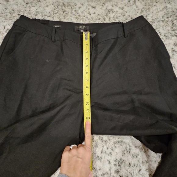 Talbots SZ 18W Black Linen Blend Heritage Flat Front Straight Leg Lined Pants - Picture 10 of 13